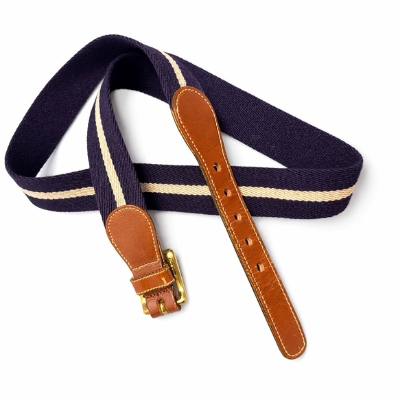 Dooney & Bourke Other - Vintage Dooney & Bourke Wool Surcingle Navy and Cream/Solid Brass Buckle Unisex